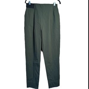 Aday Turn It Up High Rise Olive Green Pants Elastic Waist Womens Size Medium H11